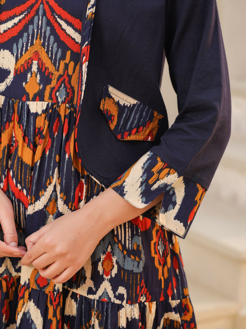 Women Ethnic Motifs Printed Pure Cotton Fit & Flare Midi Dress
